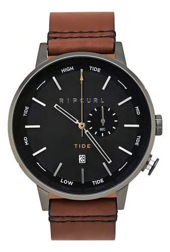 Relógio Rip Curl Masculino Detroit Tide A1151 36 Cor da correia Marrom Cor do bisel Prateado Cor do fundo Preto