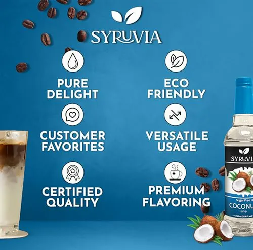 Sirope Sin Azúcar Syruvia Coco - 100% Vegano Y Kosher
