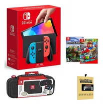 Comprar  Nintendo Switch Oled Neón + 2 Videojuegos + Estuche Negro