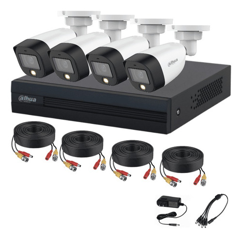 Dahua Fullcolorkit Dvr 4ch Wizsense + 4 Camaras 2mp Con Accs