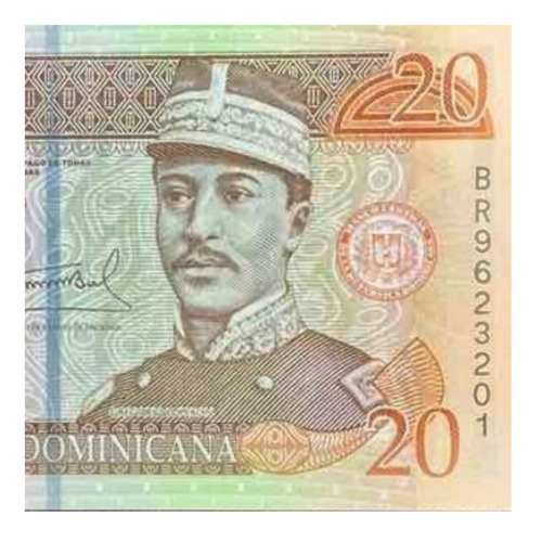 Rep. Dominicana - 20 Pesos - Año 2009 - P #182 - Plastico