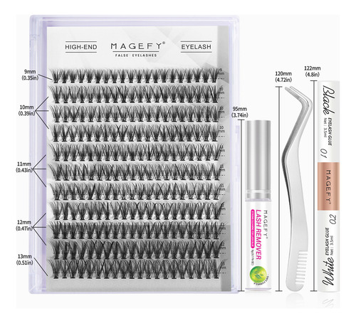 Blister Lashes Maquillaje Extensiones Pestañas+kit Pegamento Color Negro Tipo de curvatura C