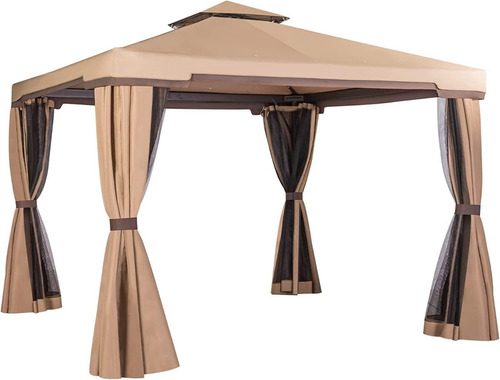 Carpa Toldo Gazebo Pergola Jardin Mosquitero 3x3 M Tangkula 