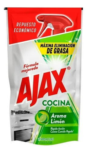 3 Pzas Limpiador De Cocina Ajax Máxima Eliminación De Grasa