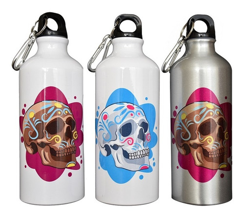 Cilindro Vaso Deportivo Calaveritas Artesanales 600 Ml