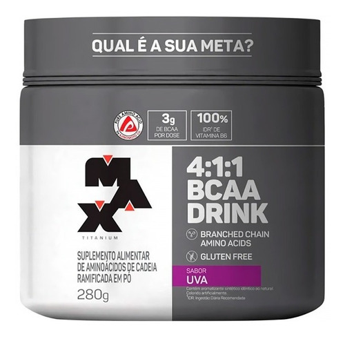 Bcaa 4:1:1 Em Pó Drink 280g - Max Titanium