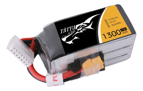 Batería Lipo Fpv De 22.2v 1300mah 6s 75c Enchufe Xt60 ...