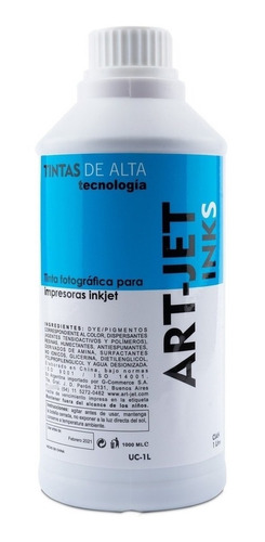 Botella De Tinta Artjet Para Recargar Cartuchos Hp 1 Litro