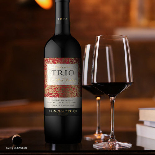 Vino Tinto Chileno Trio Cabernet Sauvignon 750ml