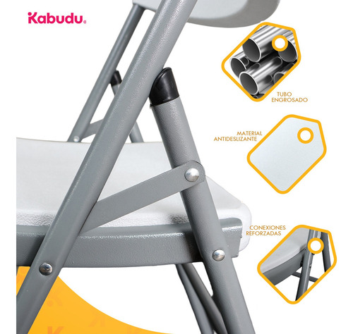 Kit 6 Sillas Plegables Plástico Resistentes Jardín Eventos