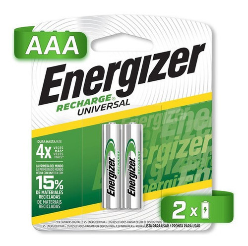 Energizer pila recargable AAA 700mah 2 piezas