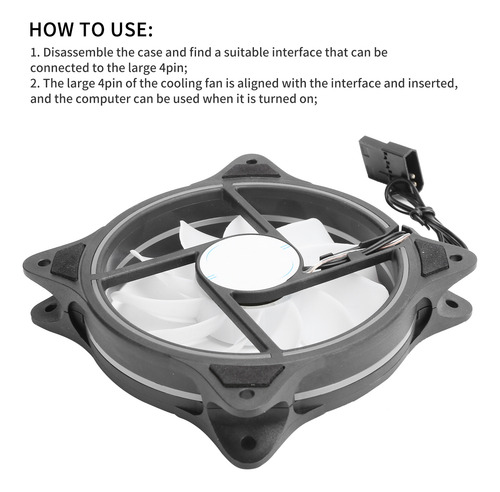 Chasis De Ventilador De Refrigeración De Bajo Ruido, Negro,