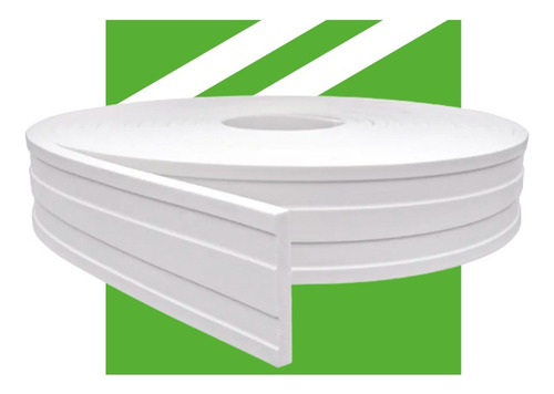 Rodameio Autocolante Eva Flexível 7cm - 15 Metros + Cor Branco