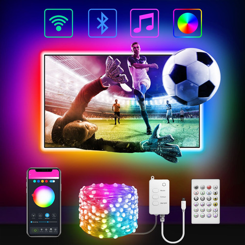 Luz De Fondo De Tv D Rgb Led Wifi Smart Iv1d, Usb, 5 V, Ip44