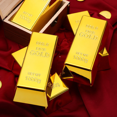 5 Peças De Simulação De Barras De Ouro, Tijolos De Ouro Fals