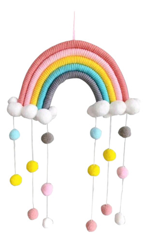 Colgante Decoración Recamara Niña Arcoiris Macrame 