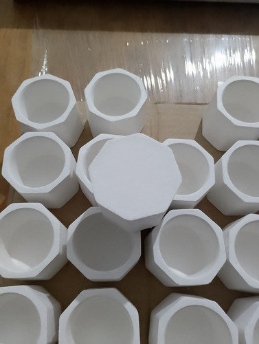 Maceta De Yeso Cerámico Octogonal Souvenirs 50 Unidades Blanco