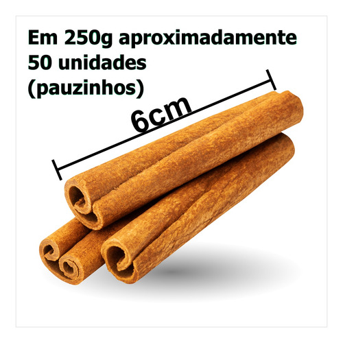 Canela Em Pau / Casca Corte Padrão 6cm 1kg Alta Qualidade Selecionada Alto Padrão
