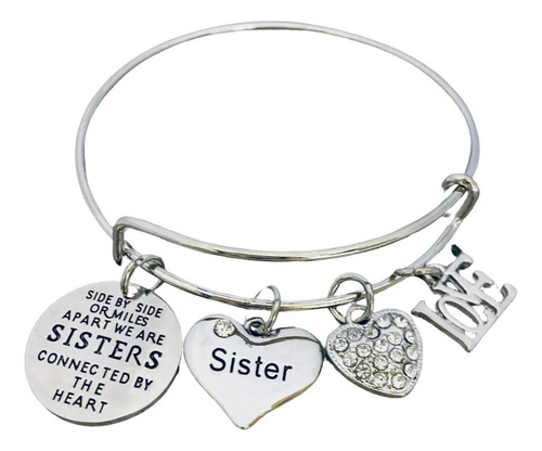 Infinity Collection Pulsera Con Dijes De Hermanas Para Mujer