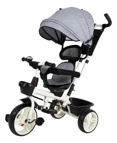 Triciclo De Paseo Gris Con Toldo Adecuado Para 2-6 Años