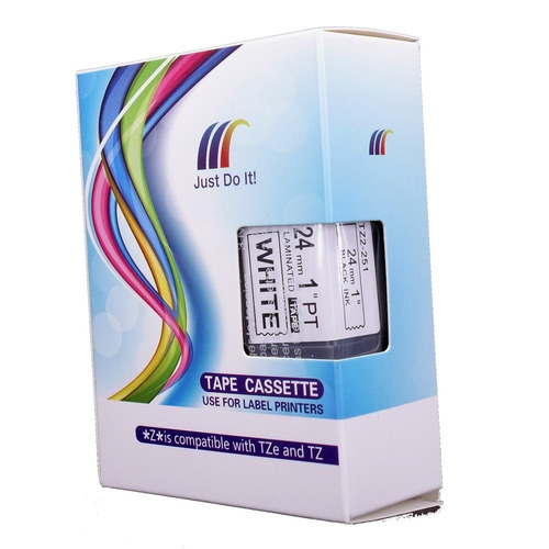 Fita Compativel Rotuladora Brother Tze-251 24mm Preto/branco