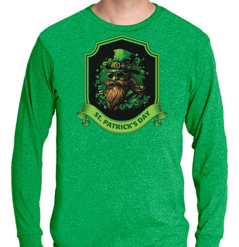 Playera Jaspe Día De San Patricio Barba Hipster