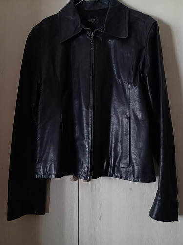 Campera De Cuero Negra - Motor Oil