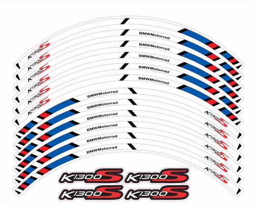 Kit Adesivo Friso Refletivo Roda Moto Bmw K1300s Ca-12225 Cor Tricolor