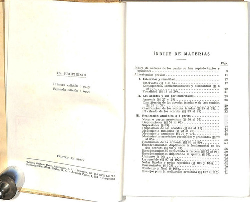Joaquim Zamacois - Tratado De Armonia - Libro 1 (Usado)