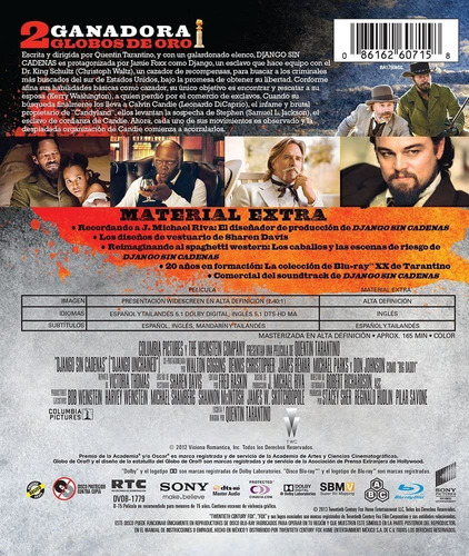 Django Sin Cadenas De Tarantino - Bluray Con Español Latino (Usado)