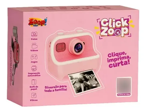 Câmera Fotográfica Digital Impressão Instantânea Rosa - Zoop
