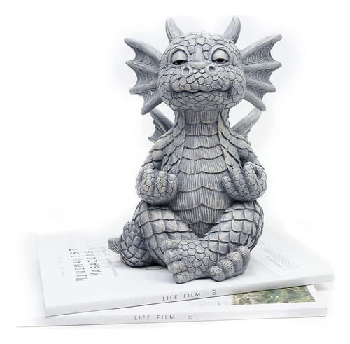 Estatua Meditada Del Dragón Zen Para Decoración Al Aire Libr