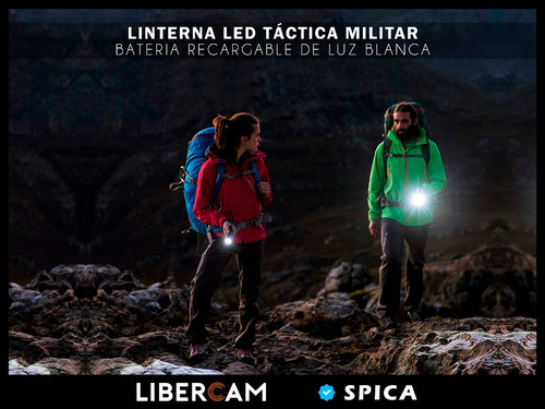 Imagen 6 de 6 de Linterna Tactica Led Militar Spica X40 Bateria Recargable
