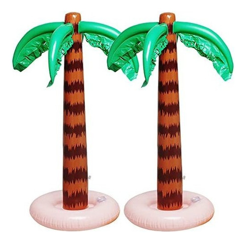 Aniann Inflable Palm Tree Decoration, 2 Pack Jumbo Coco