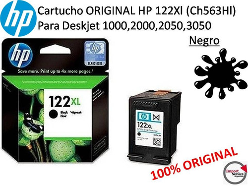 Cartucho Original Hp 122xl (ch563hl) Deskjet / Negro