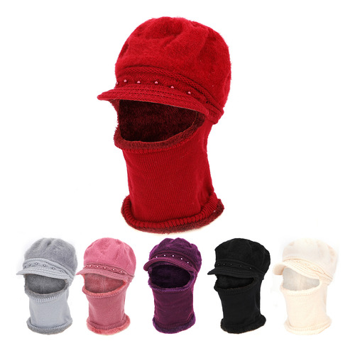 Gorro Mujer Cálido Prueba Viento Proteccion Cuello Y Rostro