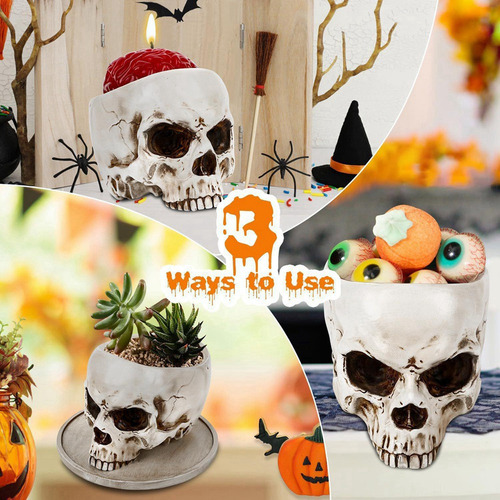 Contenedor Multifuncional For Calaveras De Halloween Con Fo