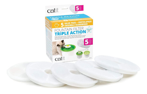 Filtros De Fonte De Agua Catit Triple Action Pacote Com 5