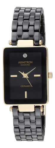 Reloj De Pulsera De Cerámica Negra Y Dorado Con Detalles De 