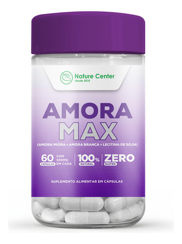Suplemento Amora Max Menopausa 60 Cápsulas Sabor Sem Sabor