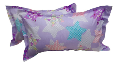 Almohada Con Funda Estampada Color Lila Con Estrellas