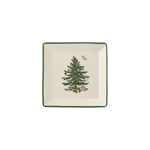 Árbol De Navidad Spode De Platos Navideos, Juego De 4, Cerám