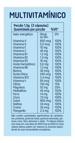 Imagem 3 de 4 de Multivitamínico Vitaminas E Minerais 45g 60cáps Muke +mu