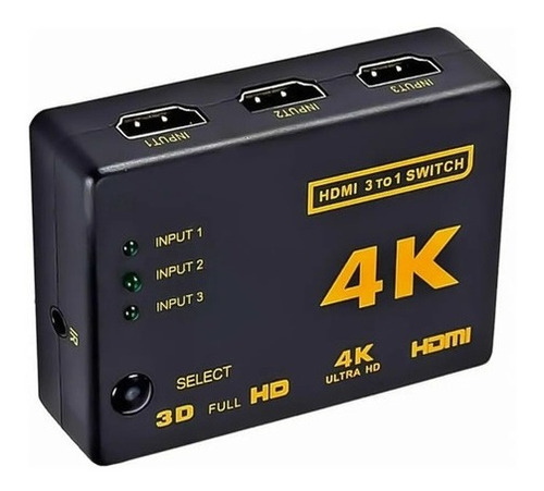 Imagen 1 de 5 de Switch Hdmi 4k 3x1 Splitter Video Alta Calidad Controlremoto
