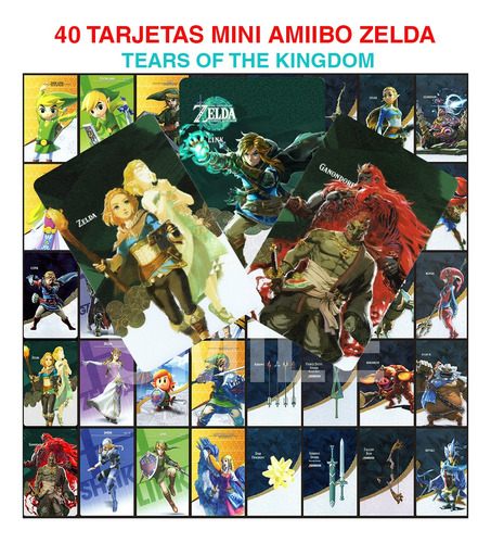 40 Tarjetas Mini Amiibo De Zelda, Link, Ganandorf | Totk