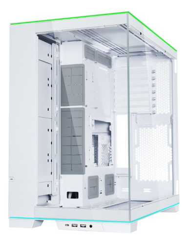 Gabinete para jugadores Lian Li O11 Dynamic Evo Rgb Wt Temp Glass, color blanco