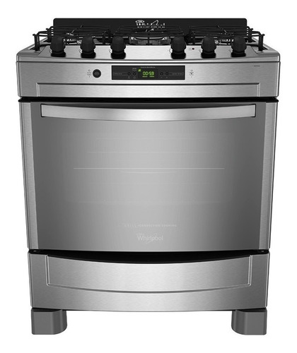 Cocina Whirlpool Gourmand WF876XG a gas/eléctrica 5 hornallas  inox 220V puerta con visor 103L