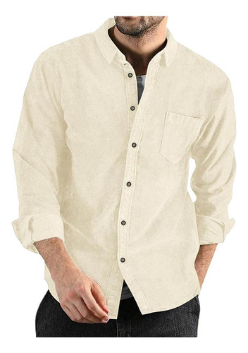 Camisa De Manga Larga Con Botones De Pana Para Otoño-inviern