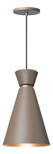 Kit 4 Pendente Lustre Luminária Pequim Fendi 30cm Cor Marrom