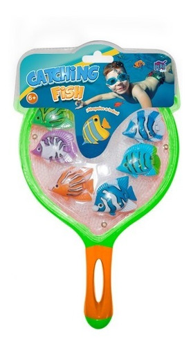 Imagen 1 de 4 de Juego De Agua Catching Fish Con 6 Pescaditos + Red De Pesca